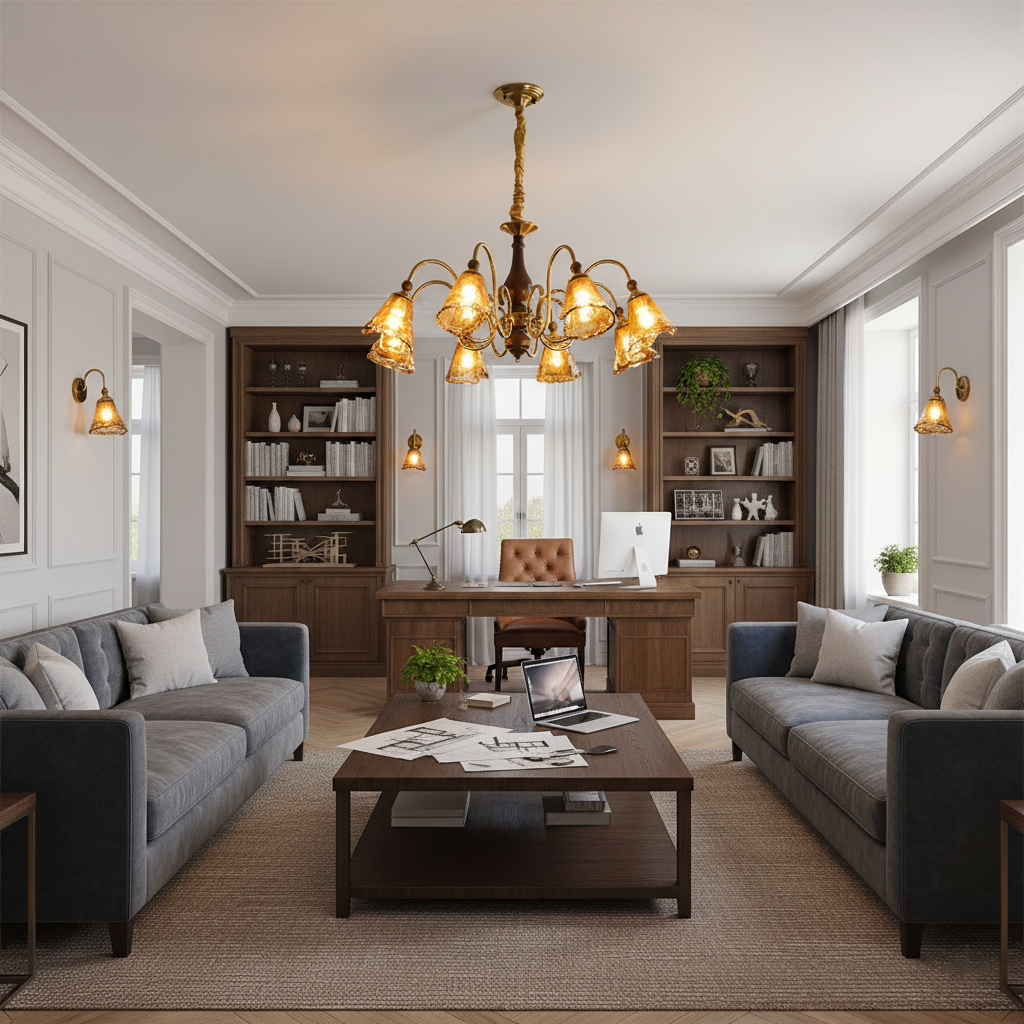 Amber-Bloom Chandelier