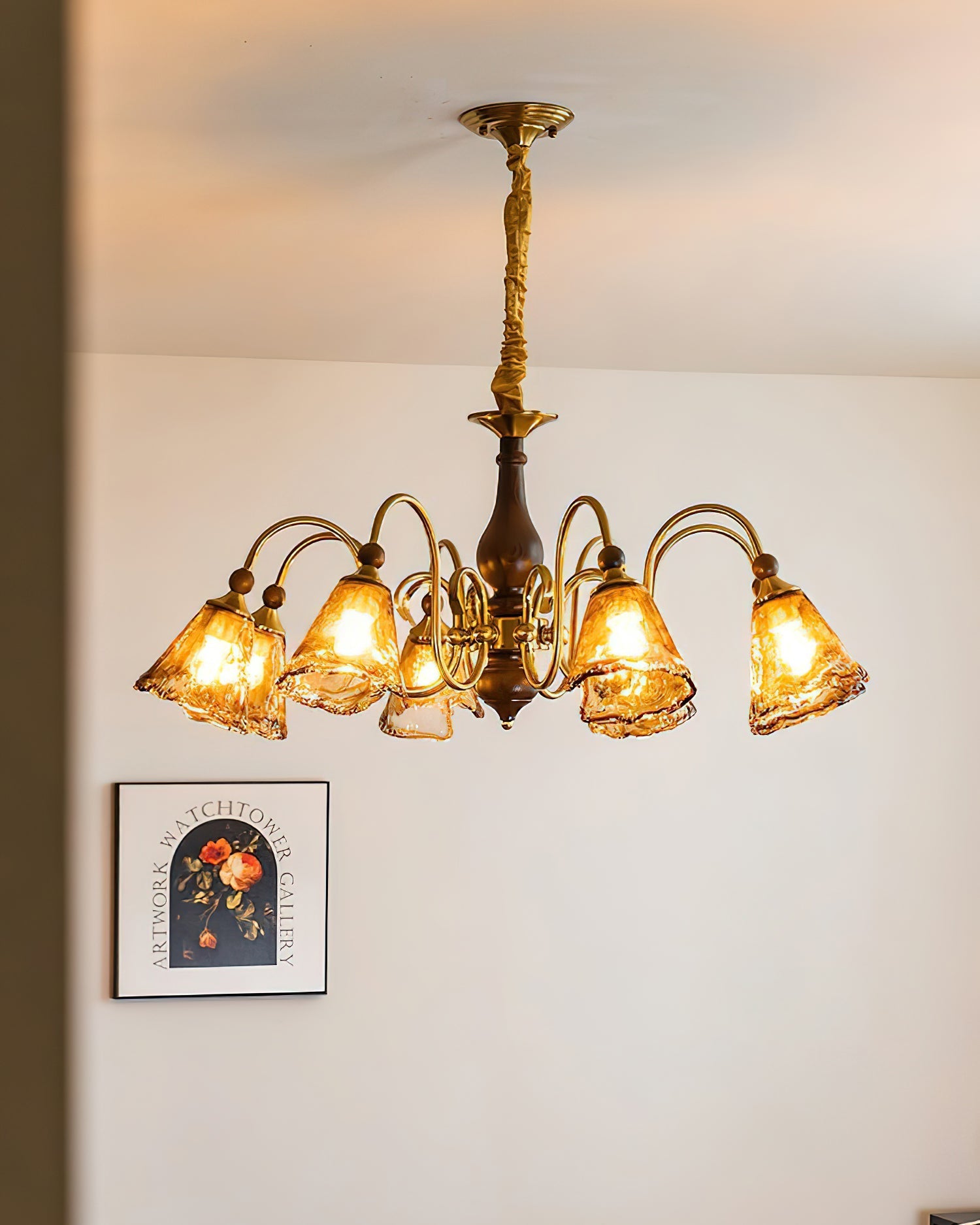 Amber-Bloom Chandelier