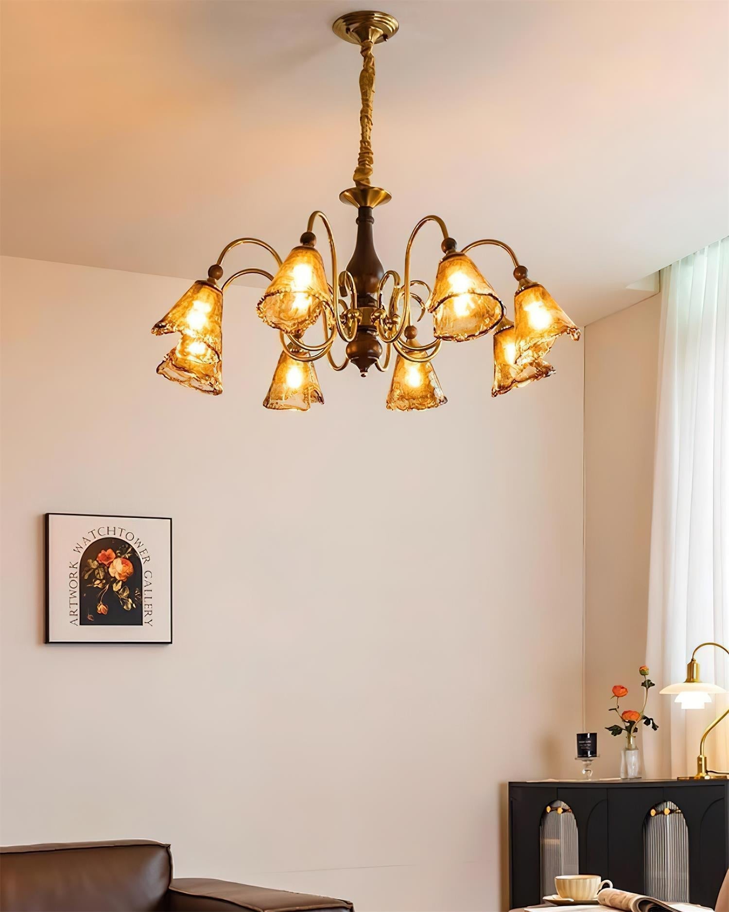 Amber-Bloom Chandelier