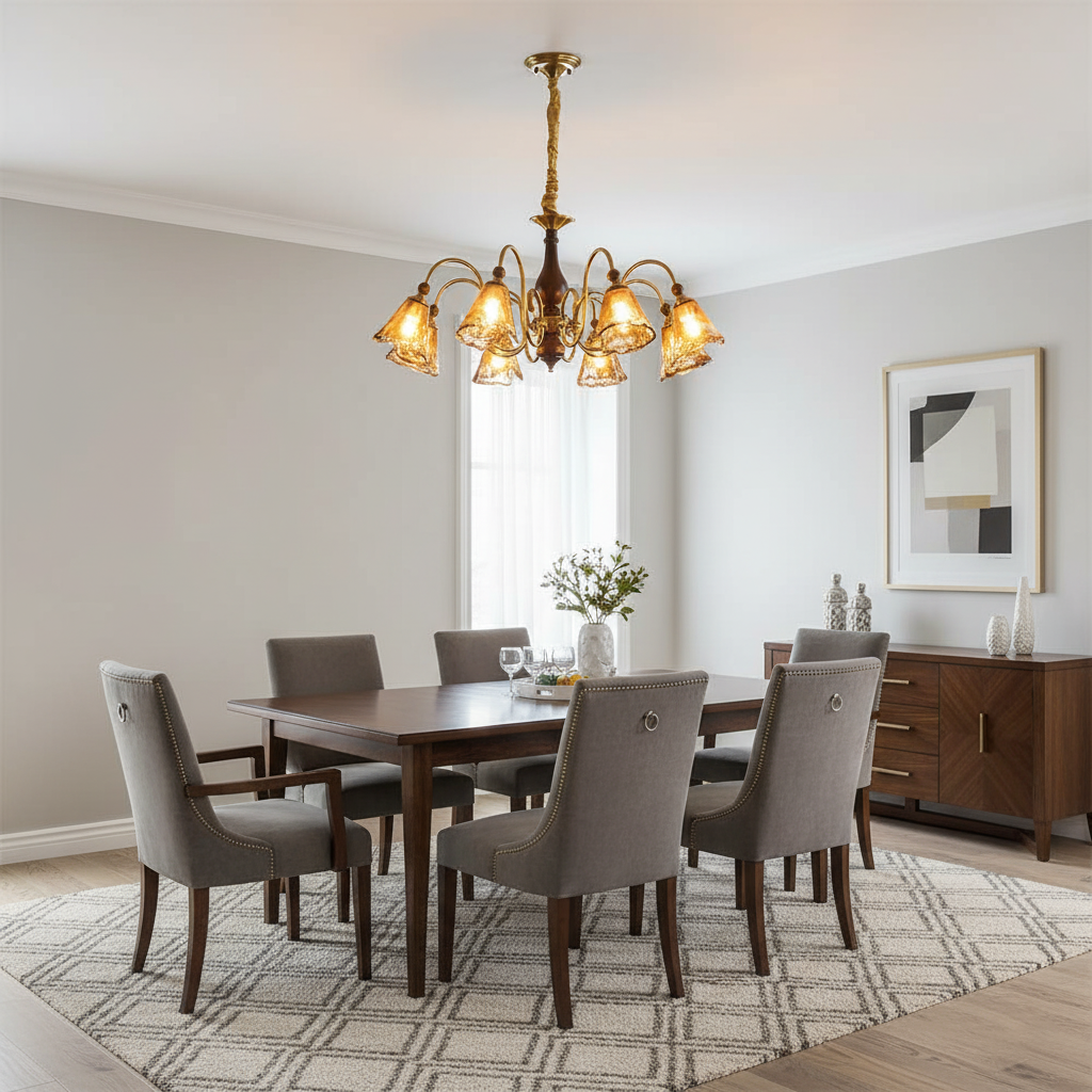 Amber-Bloom Chandelier