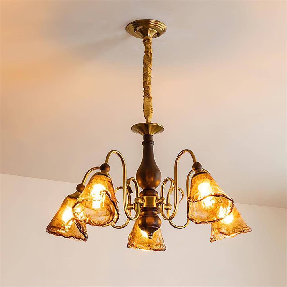 Amber-Bloom Chandelier