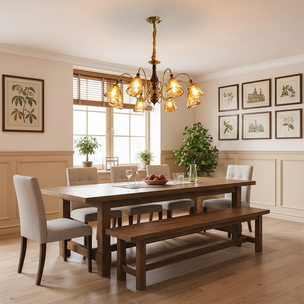 Amber-Bloom Chandelier