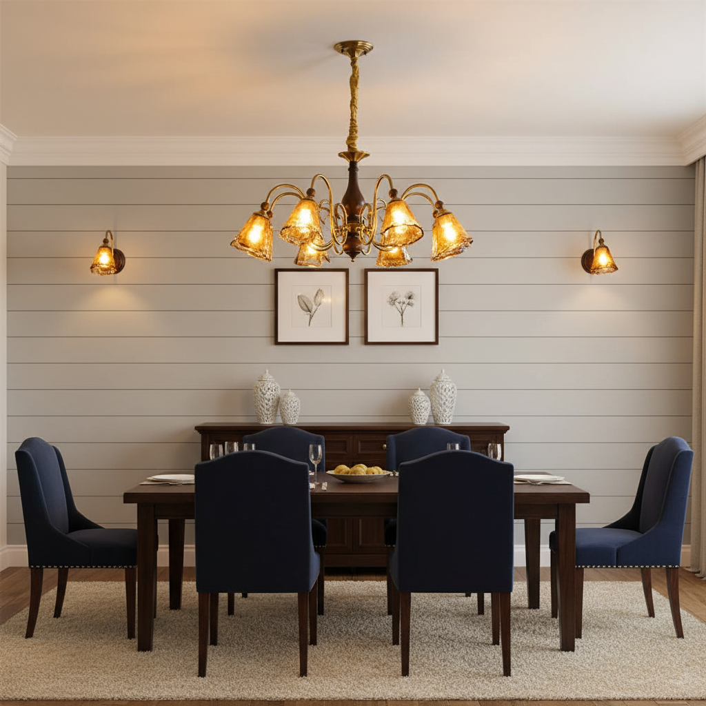 Amber-Bloom Chandelier