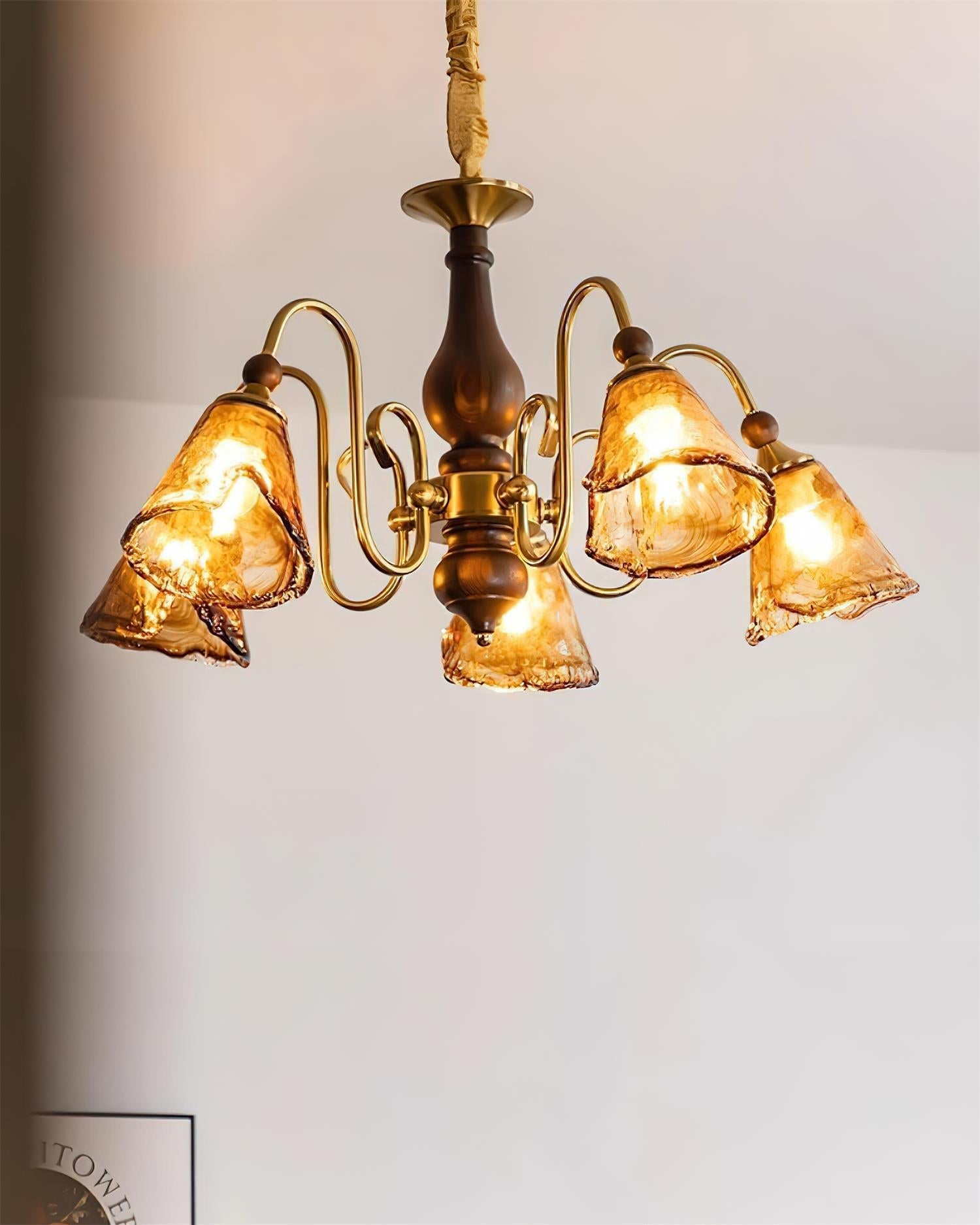 Amber-Bloom Chandelier
