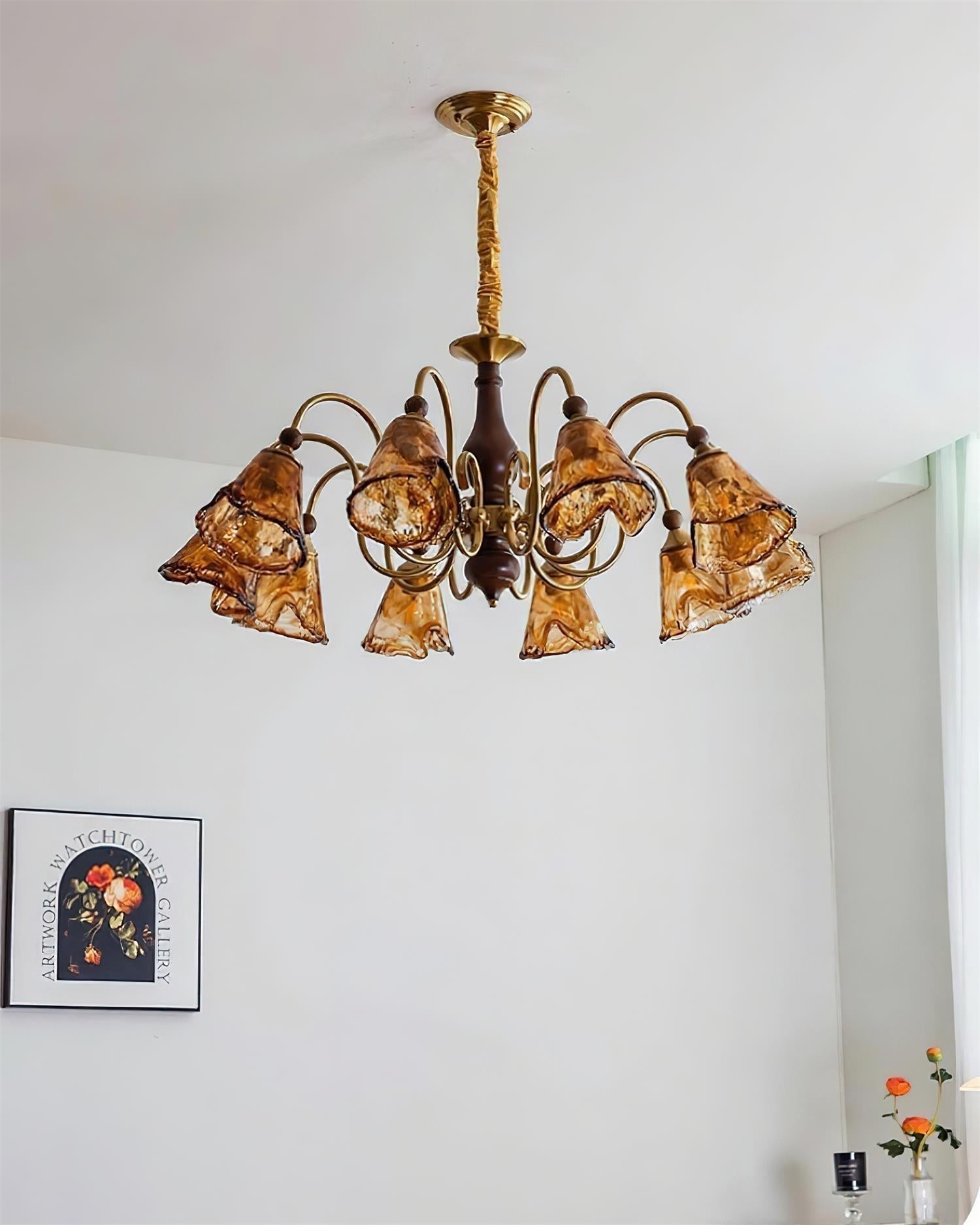 Amber-Bloom Chandelier