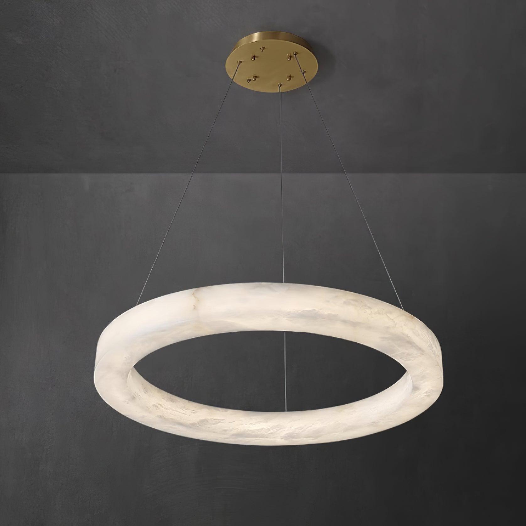 Vaelen Alabaster Multi-Ring Pendant Light-Neutral Decor