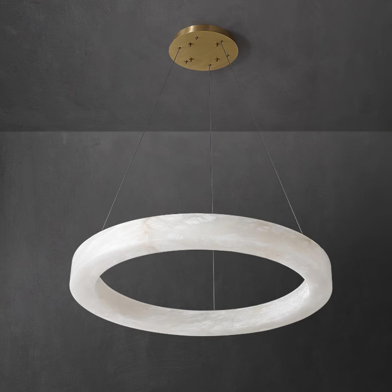 Vaelen Alabaster Multi-Ring Pendant Light-Neutral Decor