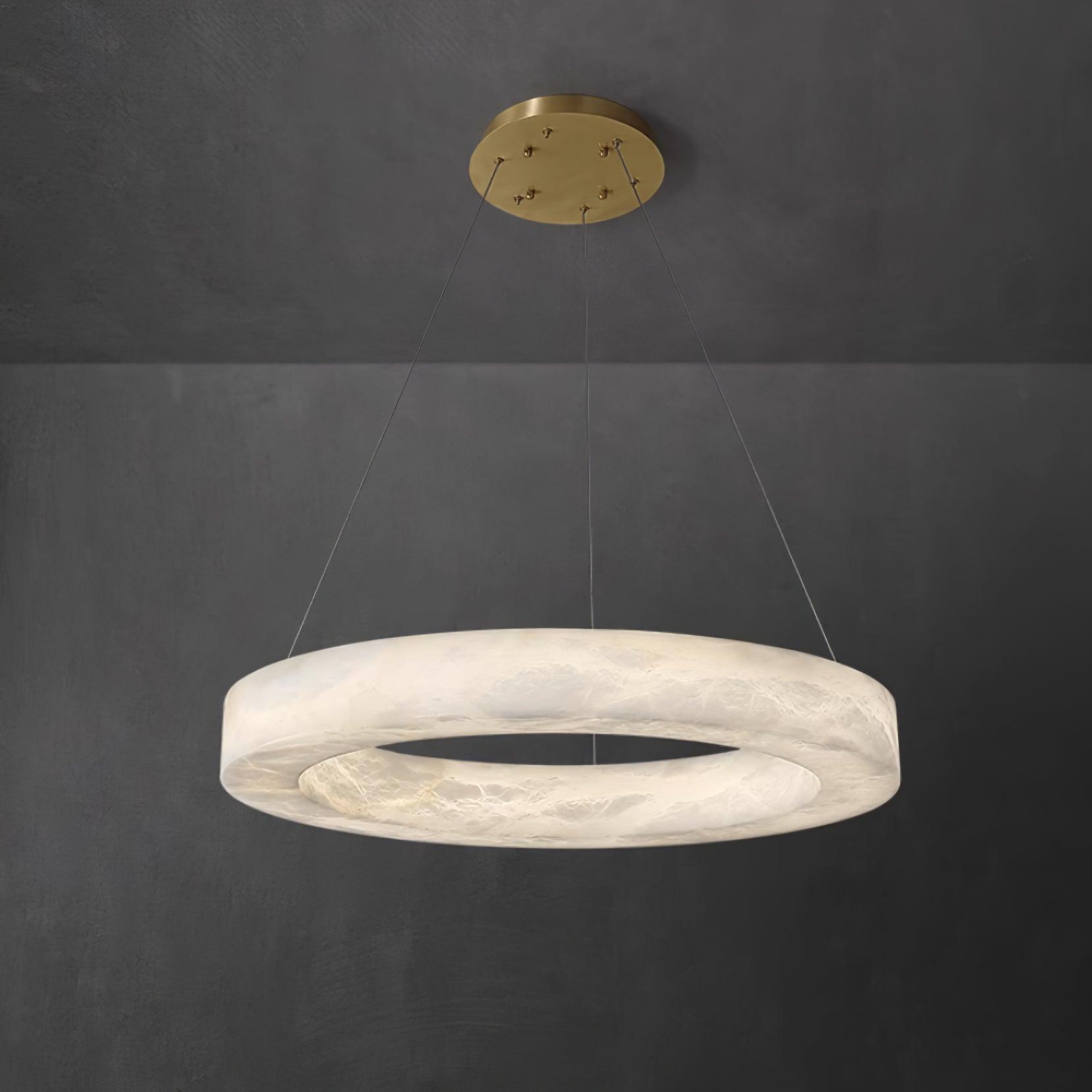 Vaelen Alabaster Multi-Ring Pendant Light-Neutral Decor