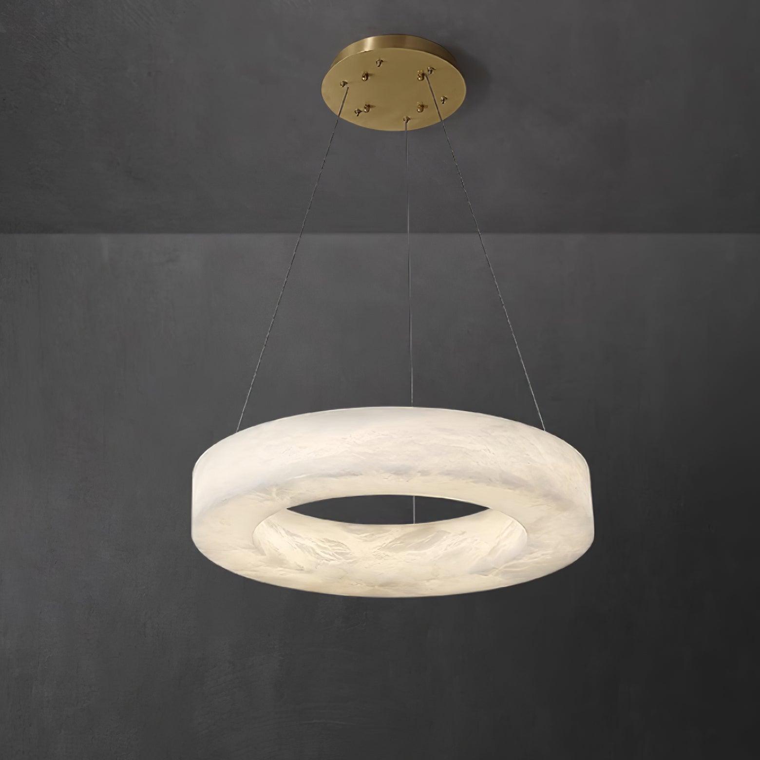 Vaelen Alabaster Multi-Ring Pendant Light-Neutral Decor