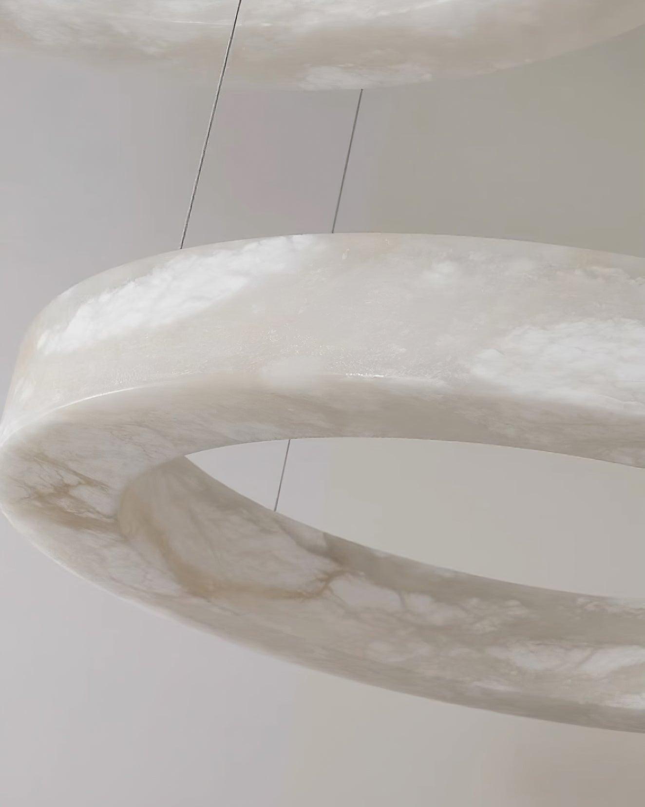 Vaelen Alabaster Multi-Ring Pendant Light-Neutral Decor