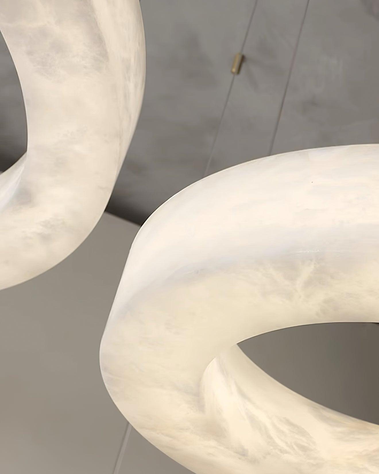 Vaelen Alabaster Multi-Ring Pendant Light-Neutral Decor