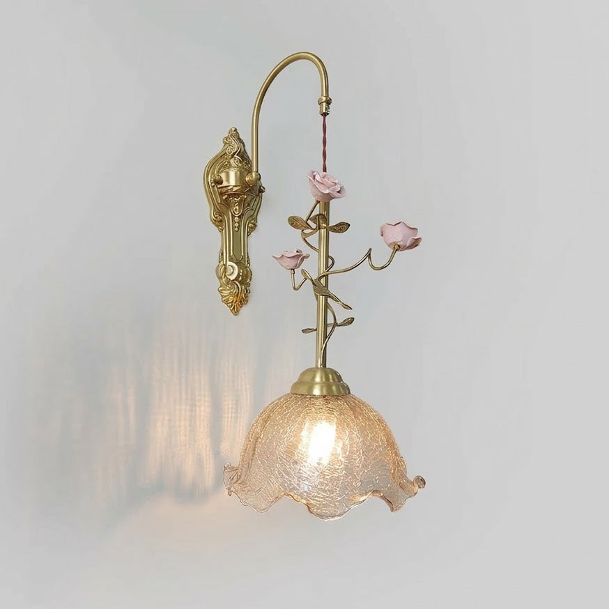 Lit Marilee Wall Lamp casting a warm and inviting glow.