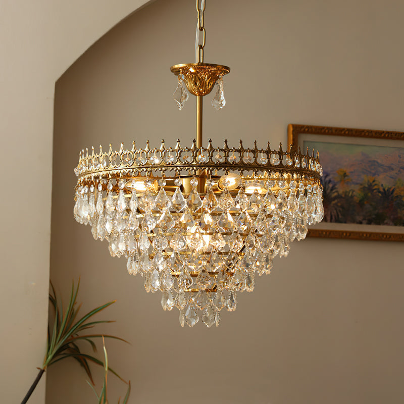 Detail of the E14 bulb socket within the crystal arrangement.