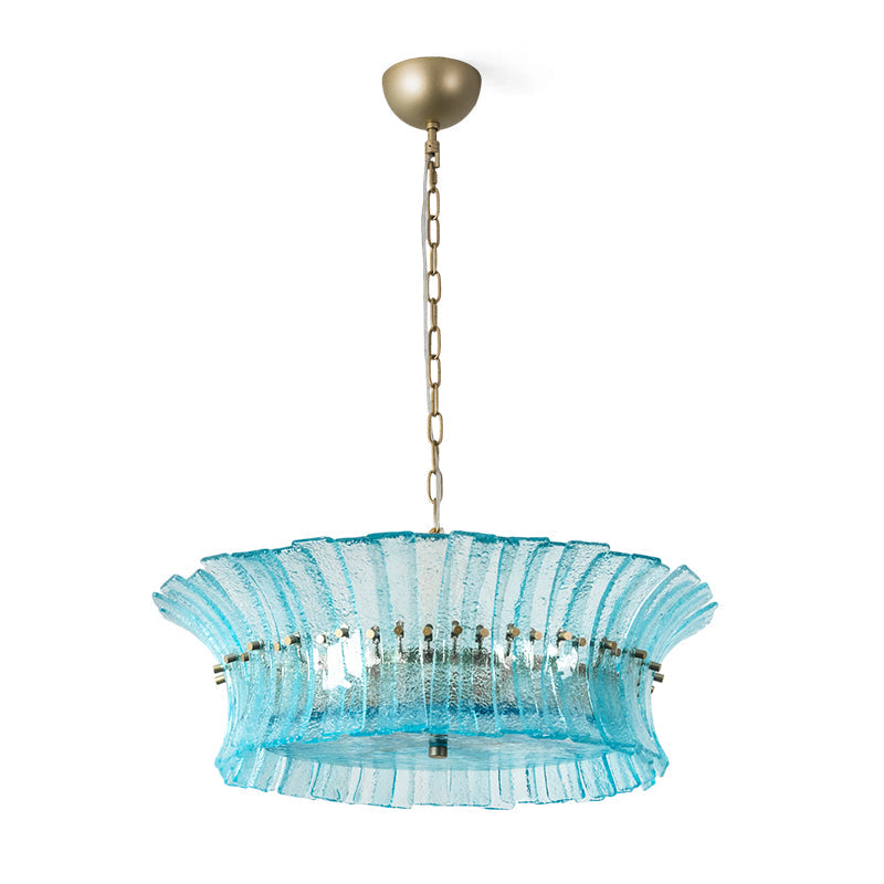 Another view of the Blue Marin Chandelier, unlit.