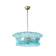 Marin Glass Chandelier in a modern dining room setting.