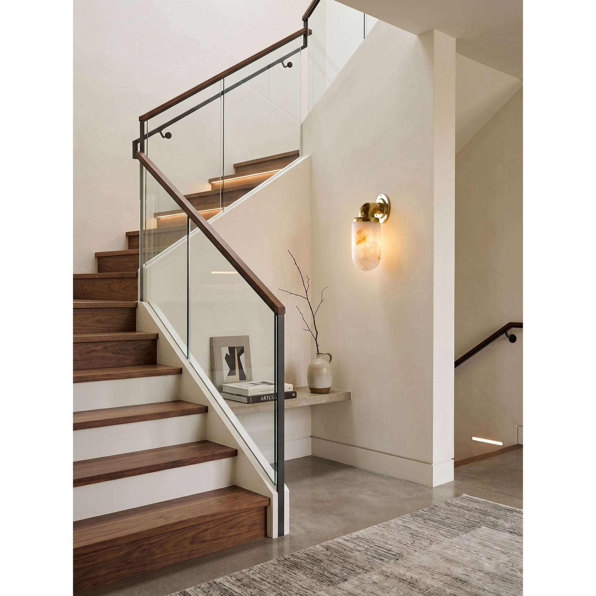 Dimensional drawing of the Marine Alabaster Wall Sconce with measurements.