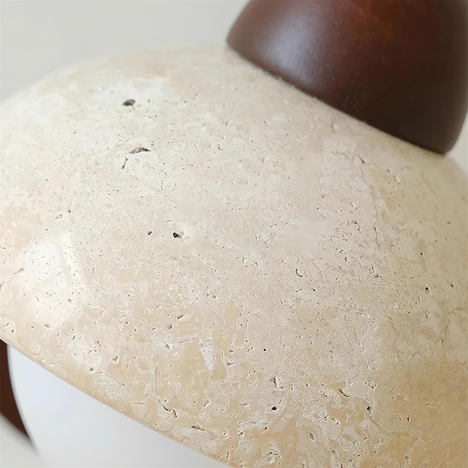 Solaro  Wall Light Travertine White Opalescent Globe