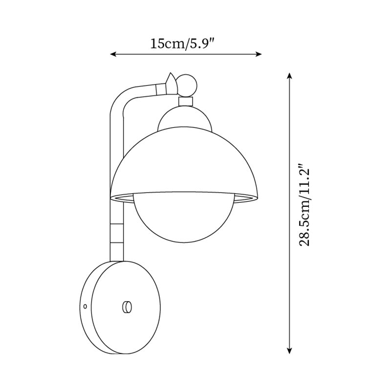 Solaro  Wall Light Travertine White Opalescent Globe