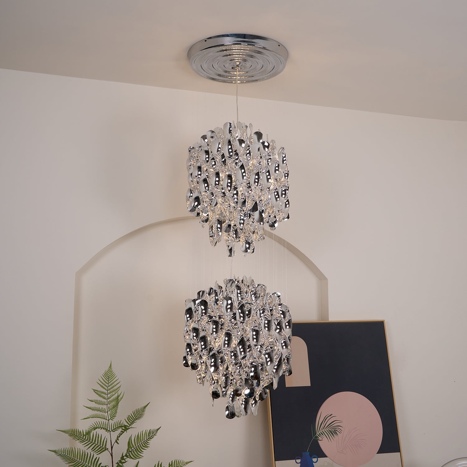 Isoran Luxe Acrylic Chandelier-Neutral Decor