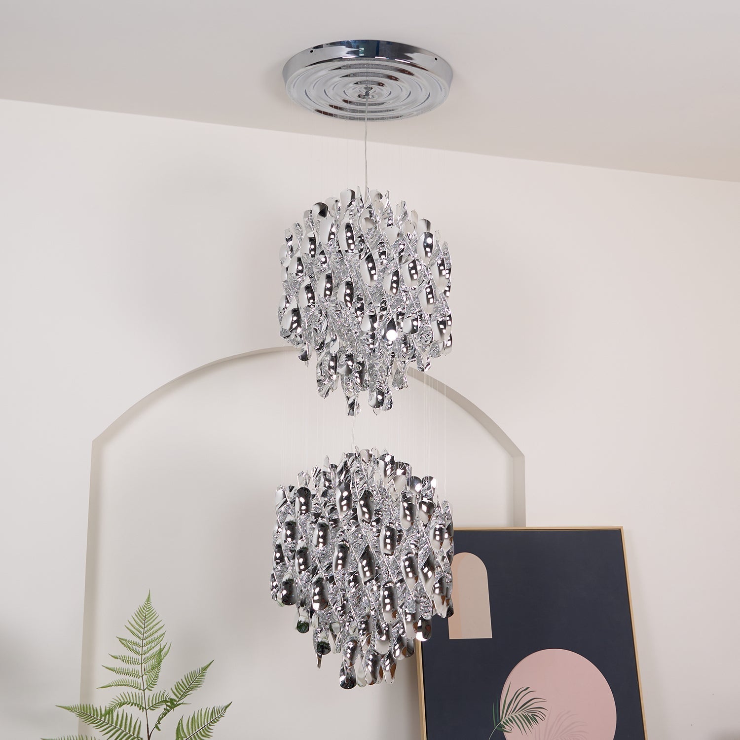 Isoran Luxe Acrylic Chandelier-Neutral Decor