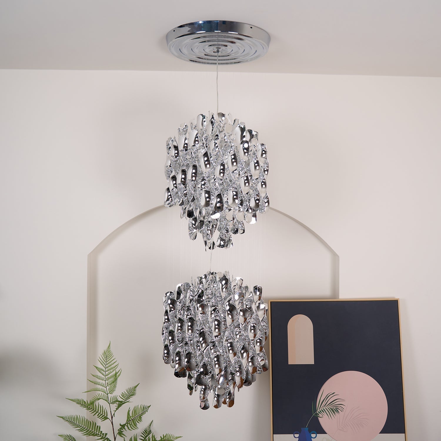 Isoran Luxe Acrylic Chandelier-Neutral Decor