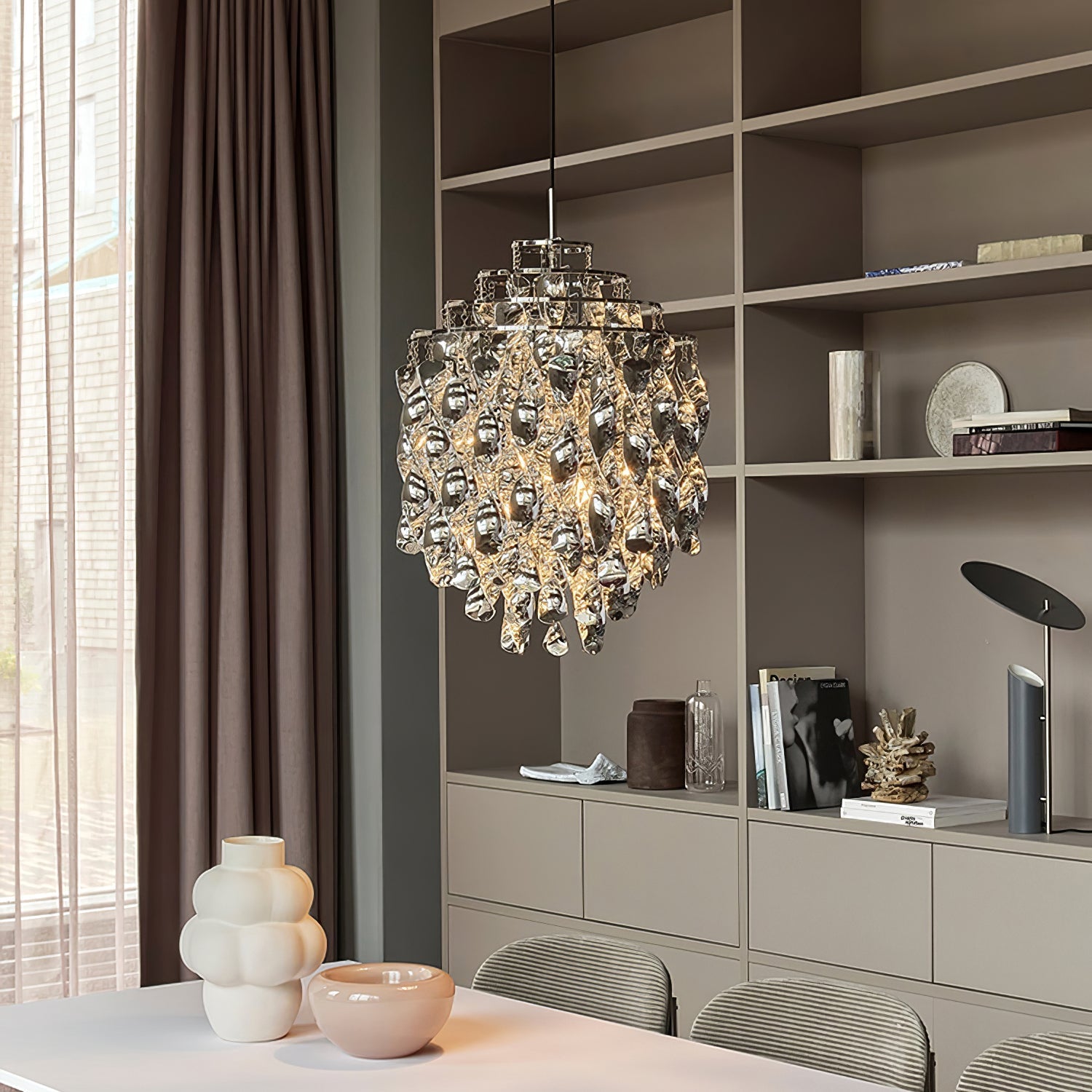 Isoran Luxe Acrylic Chandelier-Neutral Decor