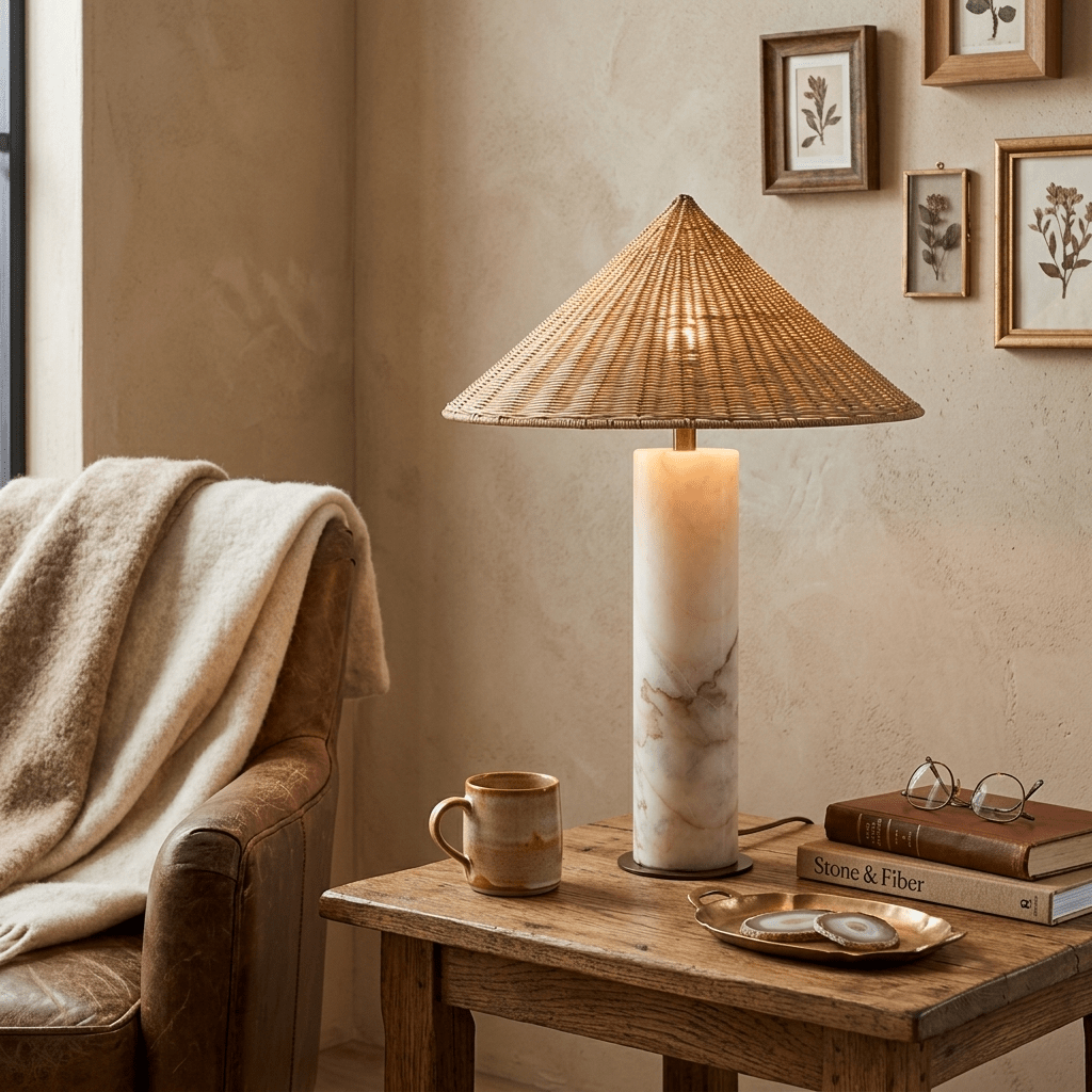 Marisol Marble Table Lamp-Neutral Decor