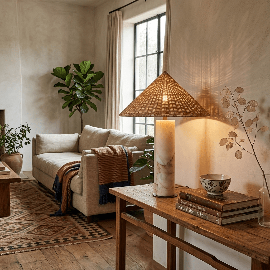 Marisol Marble Table Lamp-Neutral Decor
