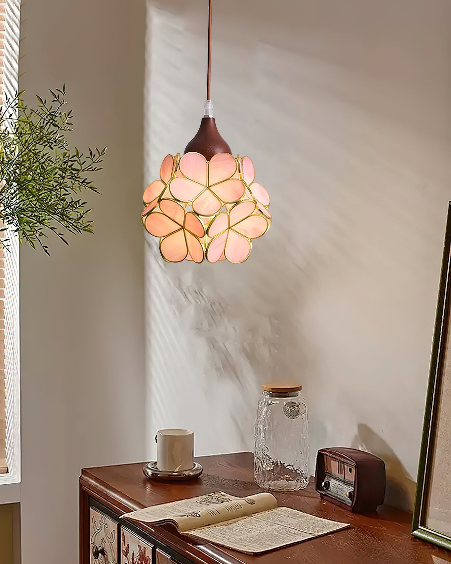 Velina Pink Petal Pendant Light