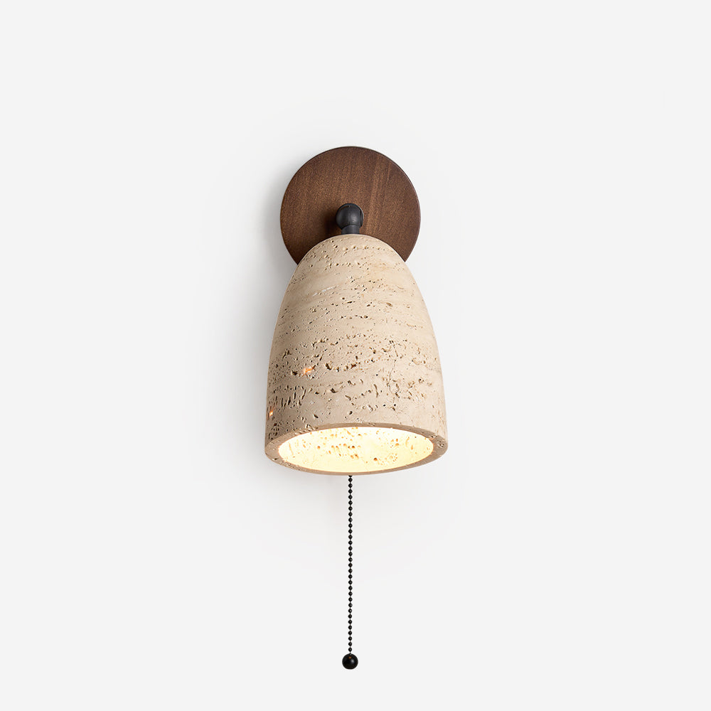 Solaro Wall Lamp Travertine  with pull chain