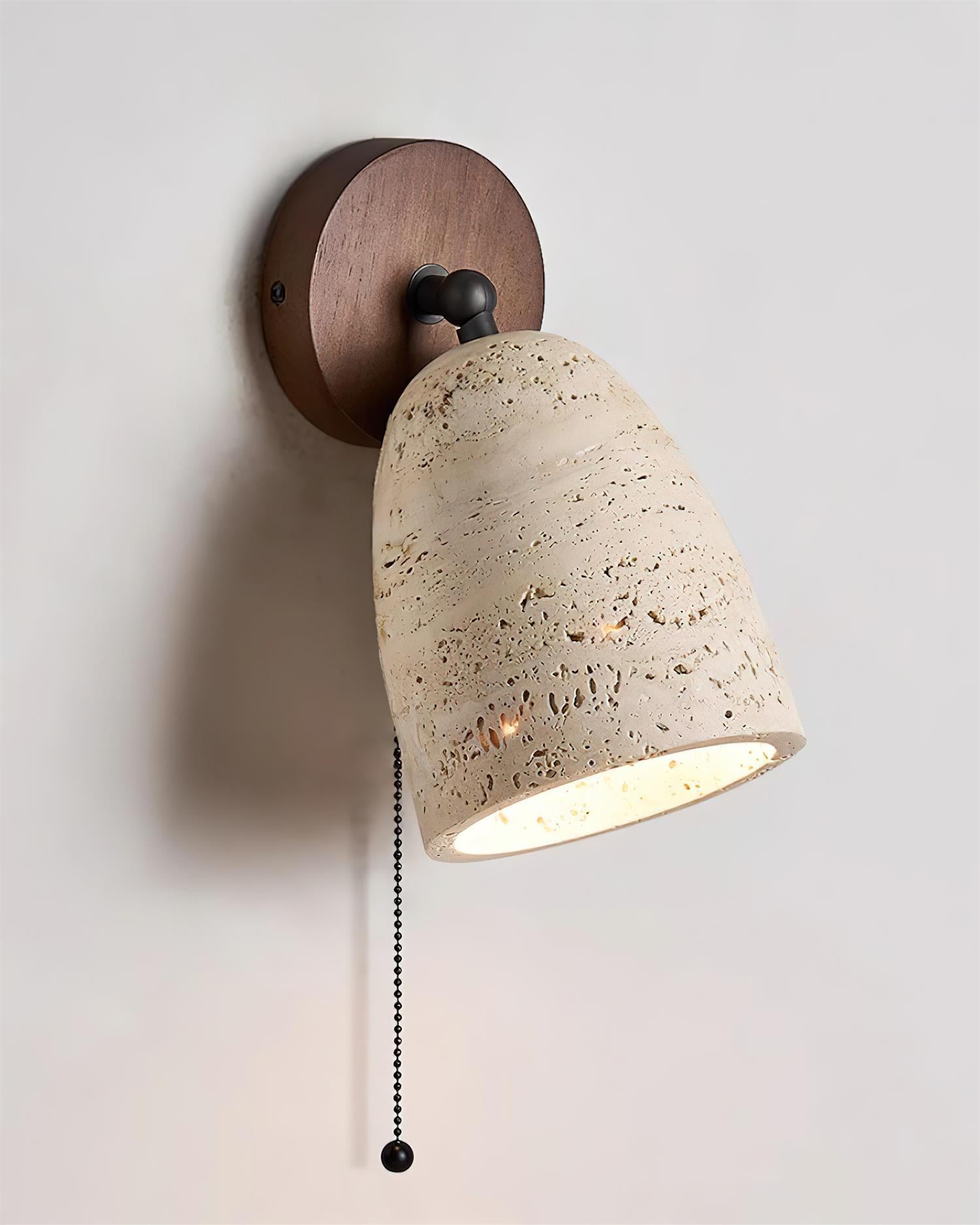 Solaro Wall Lamp Travertine  with pull chain