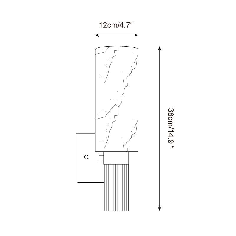 Luste Cylindrical Alabaster Wall Lamp
