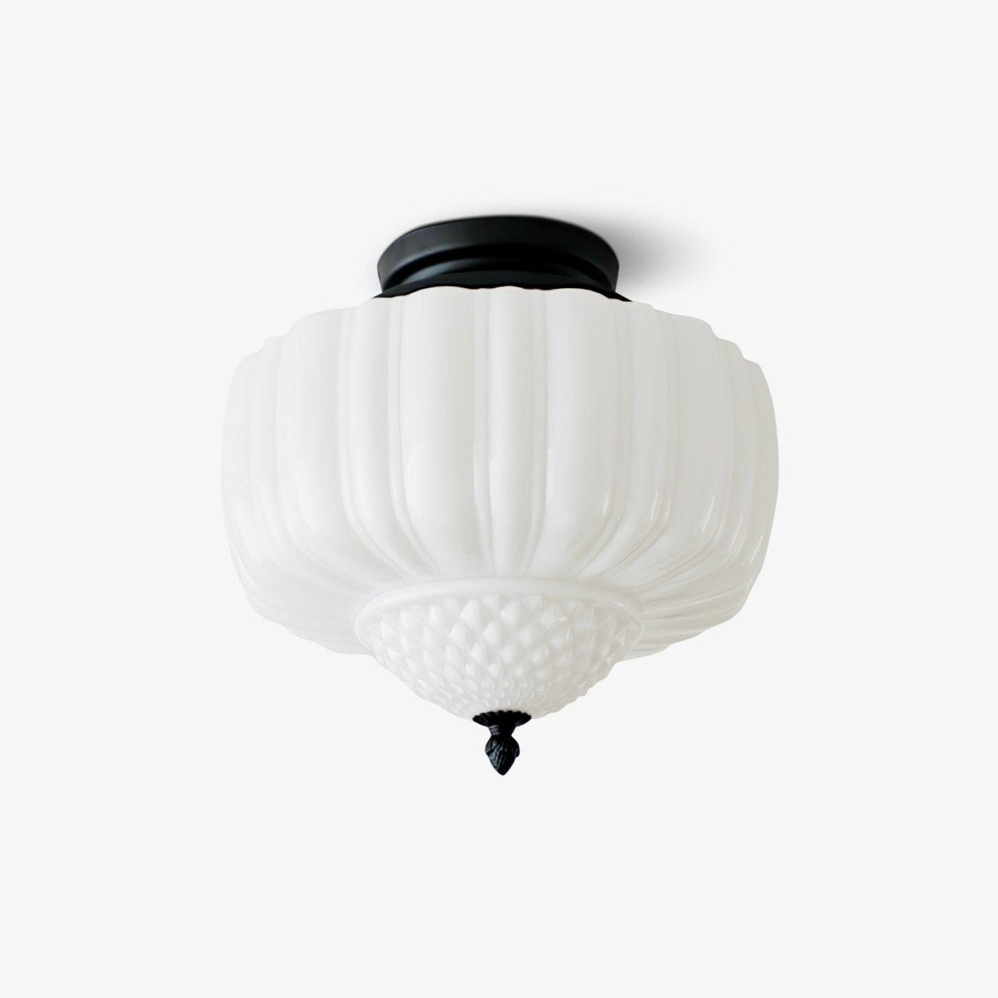 Aveny Ceiling Light Opal Glass Fluted Dome Vintage-Neutral Decor
