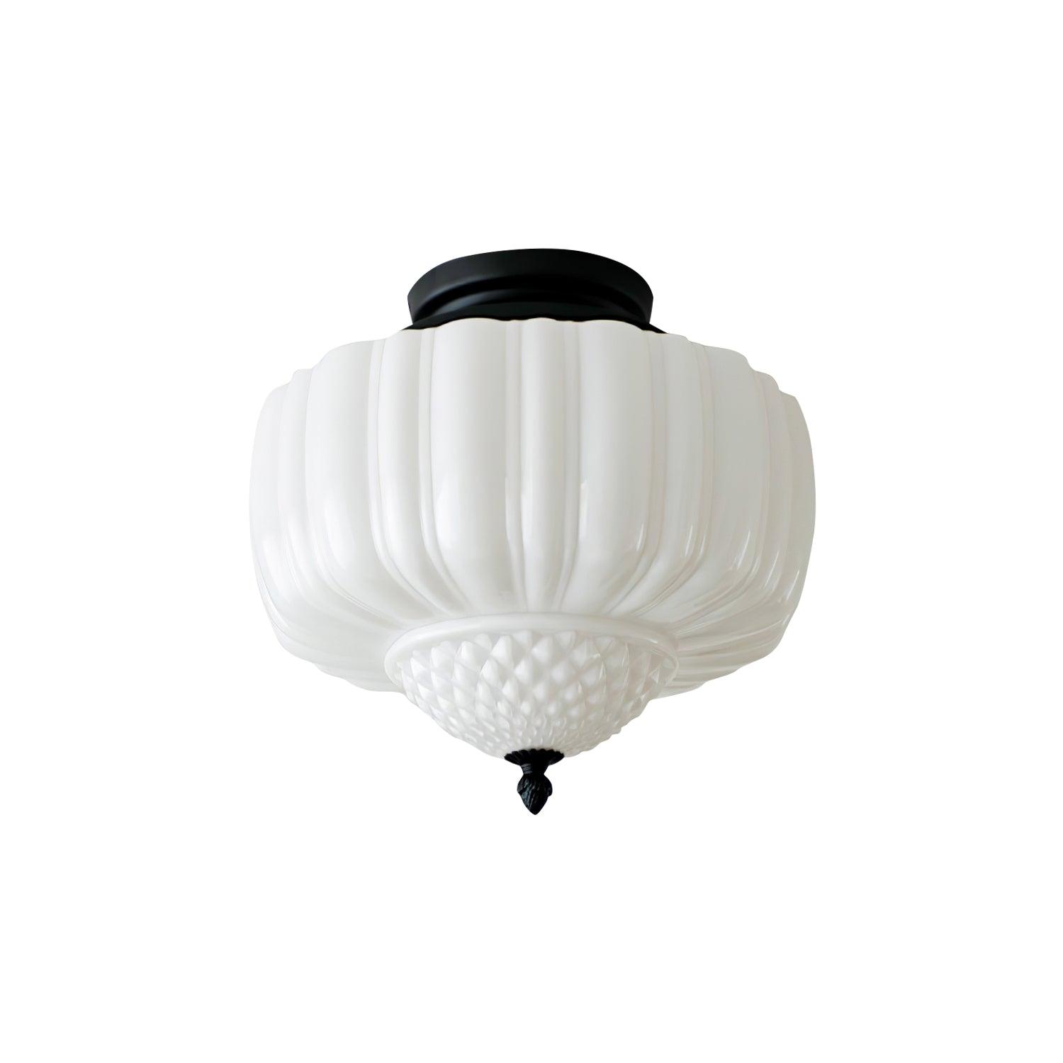 Aveny Ceiling Light Opal Glass Fluted Dome Vintage-Neutral Decor
