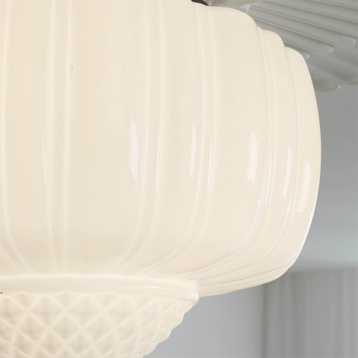 Aveny Ceiling Light Opal Glass Fluted Dome Vintage-Neutral Decor