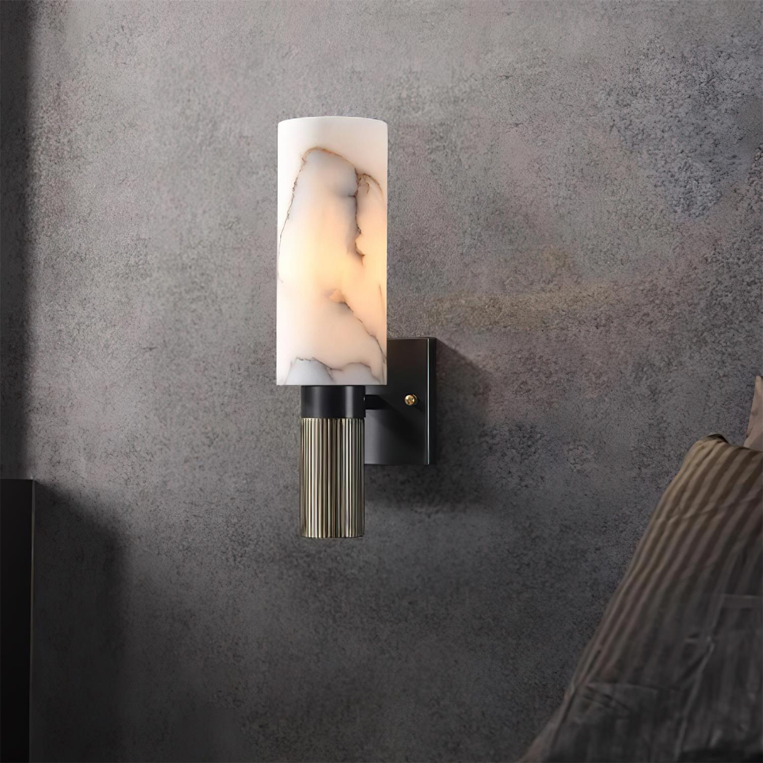 Luste Cylindrical Alabaster Wall Lamp