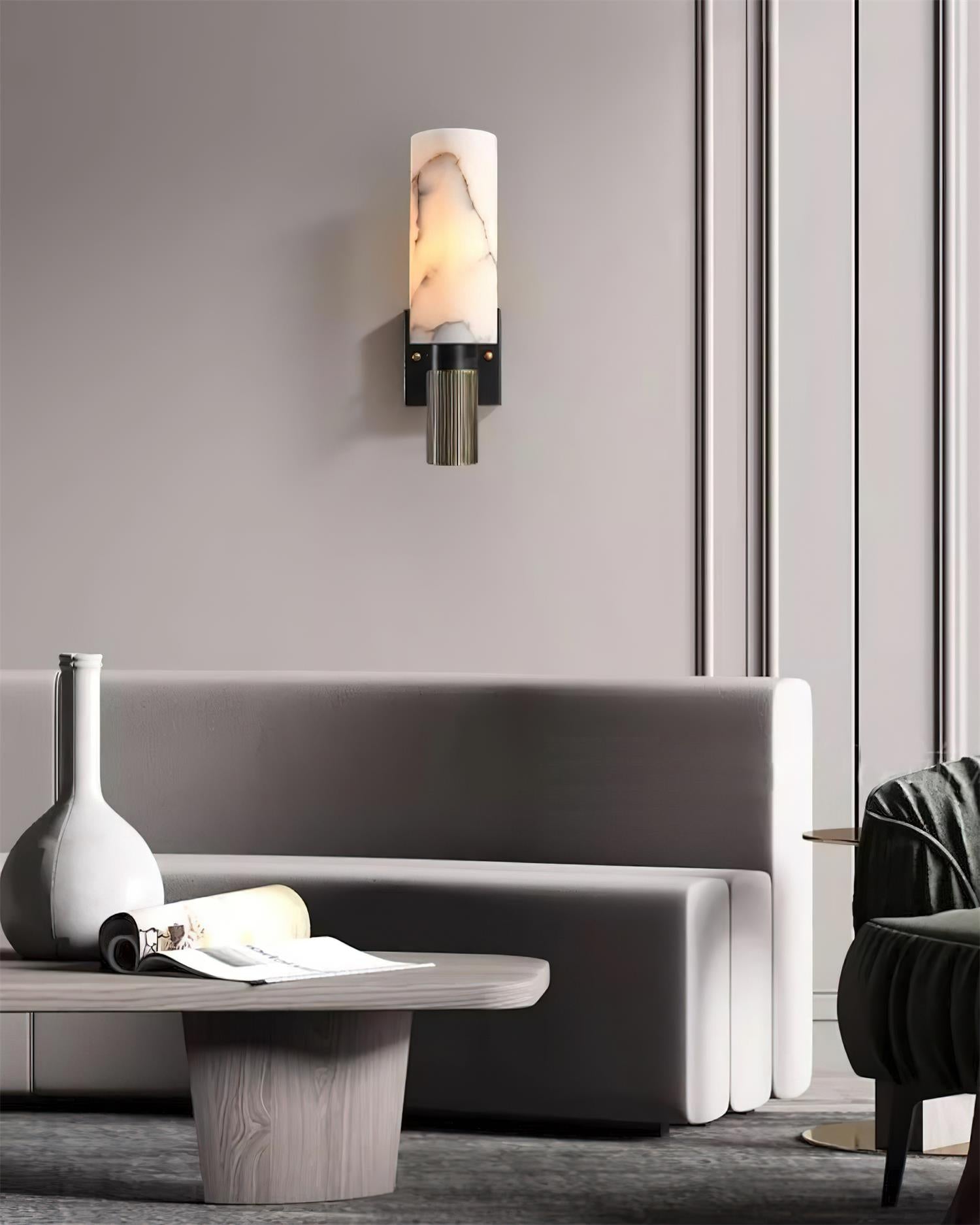 Luste Cylindrical Alabaster Wall Lamp
