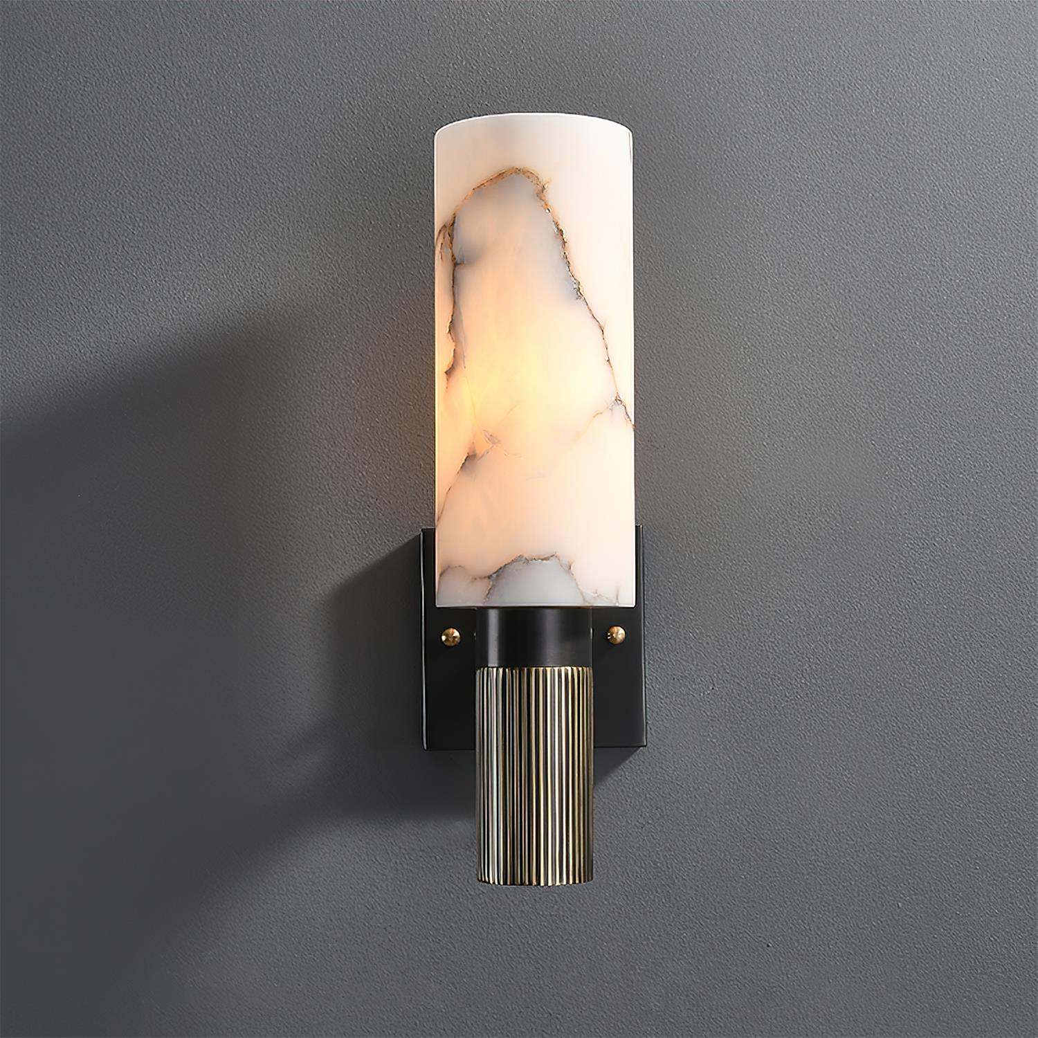 Luste Cylindrical Alabaster Wall Lamp