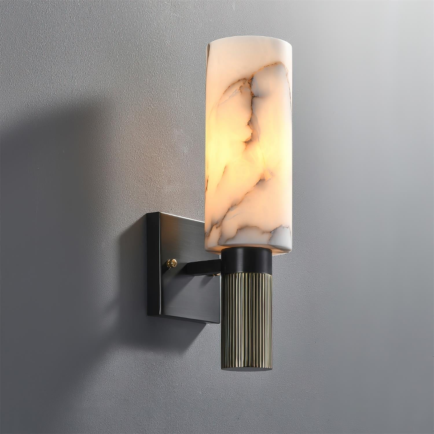 Luste Cylindrical Alabaster Wall Lamp