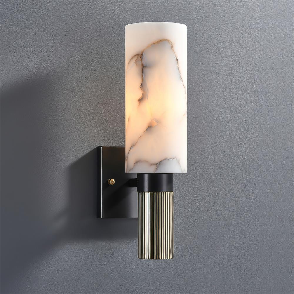 Luste Cylindrical Alabaster Wall Lamp