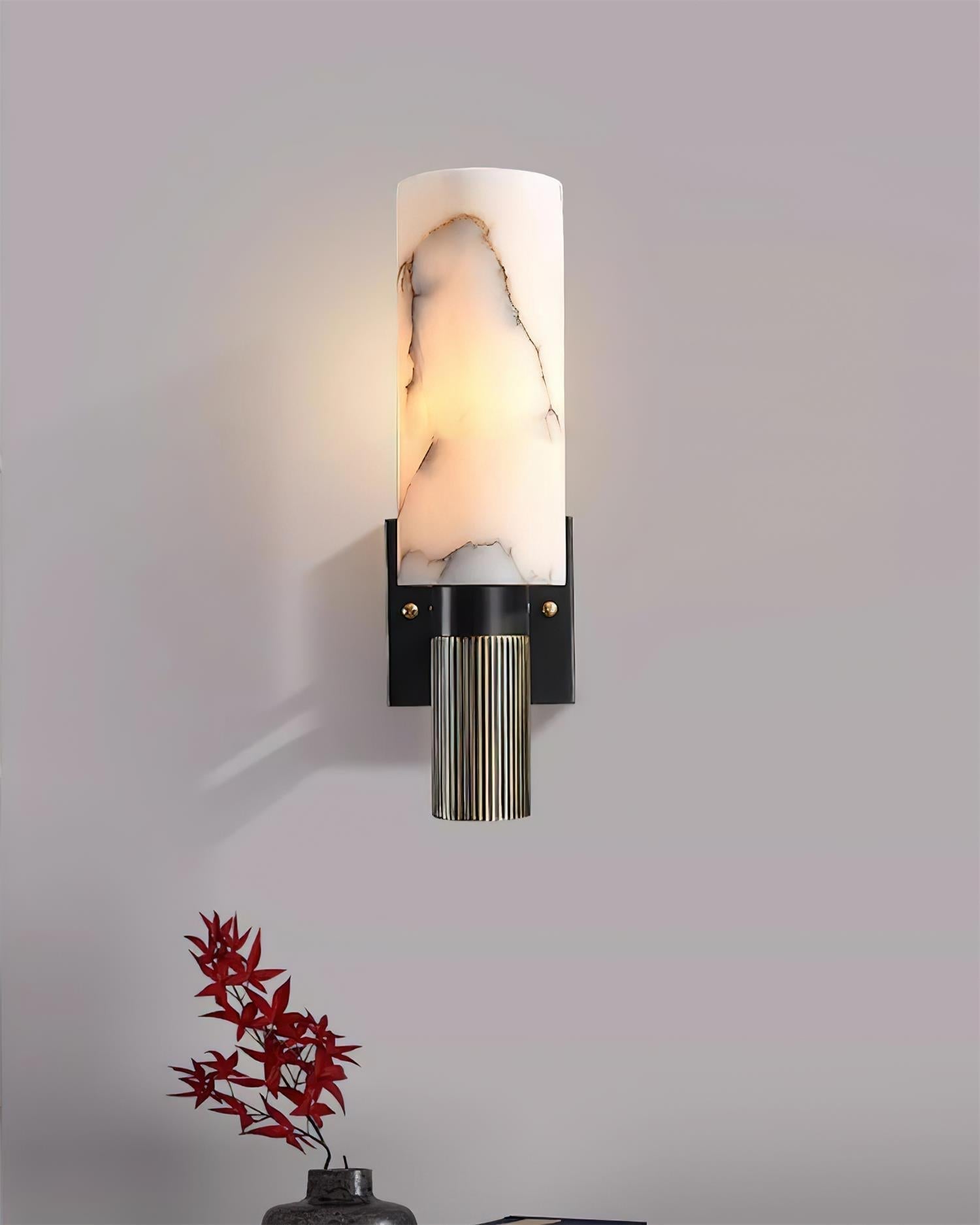 Luste Cylindrical Alabaster Wall Lamp