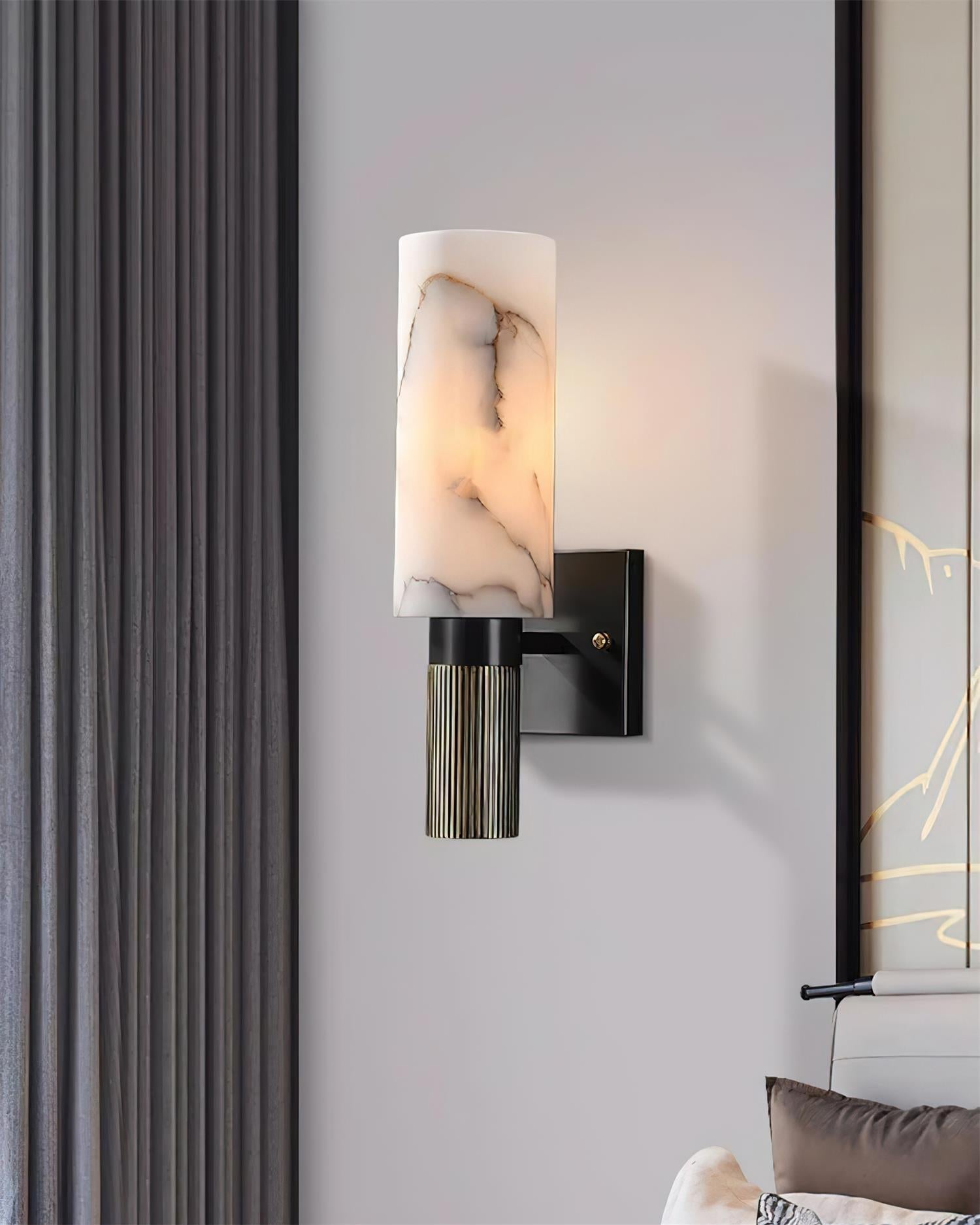 Luste Cylindrical Alabaster Wall Lamp