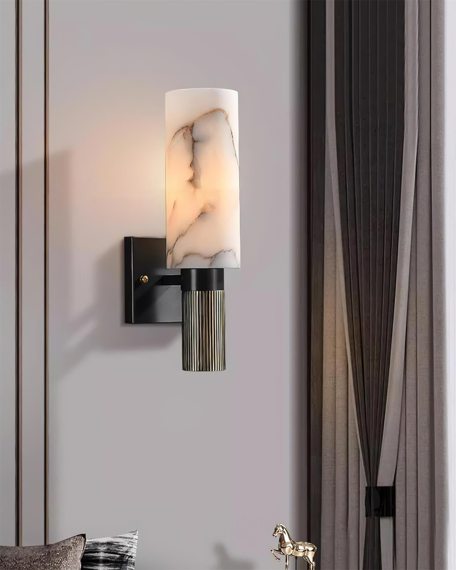 Luste Cylindrical Alabaster Wall Lamp