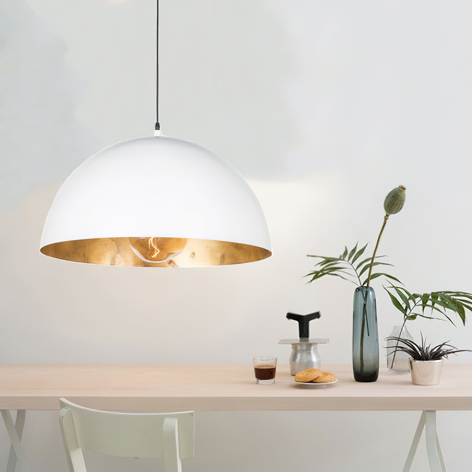 Lustra Pendant Lamp Dome Bowl for Dining Room-Neutral Decor