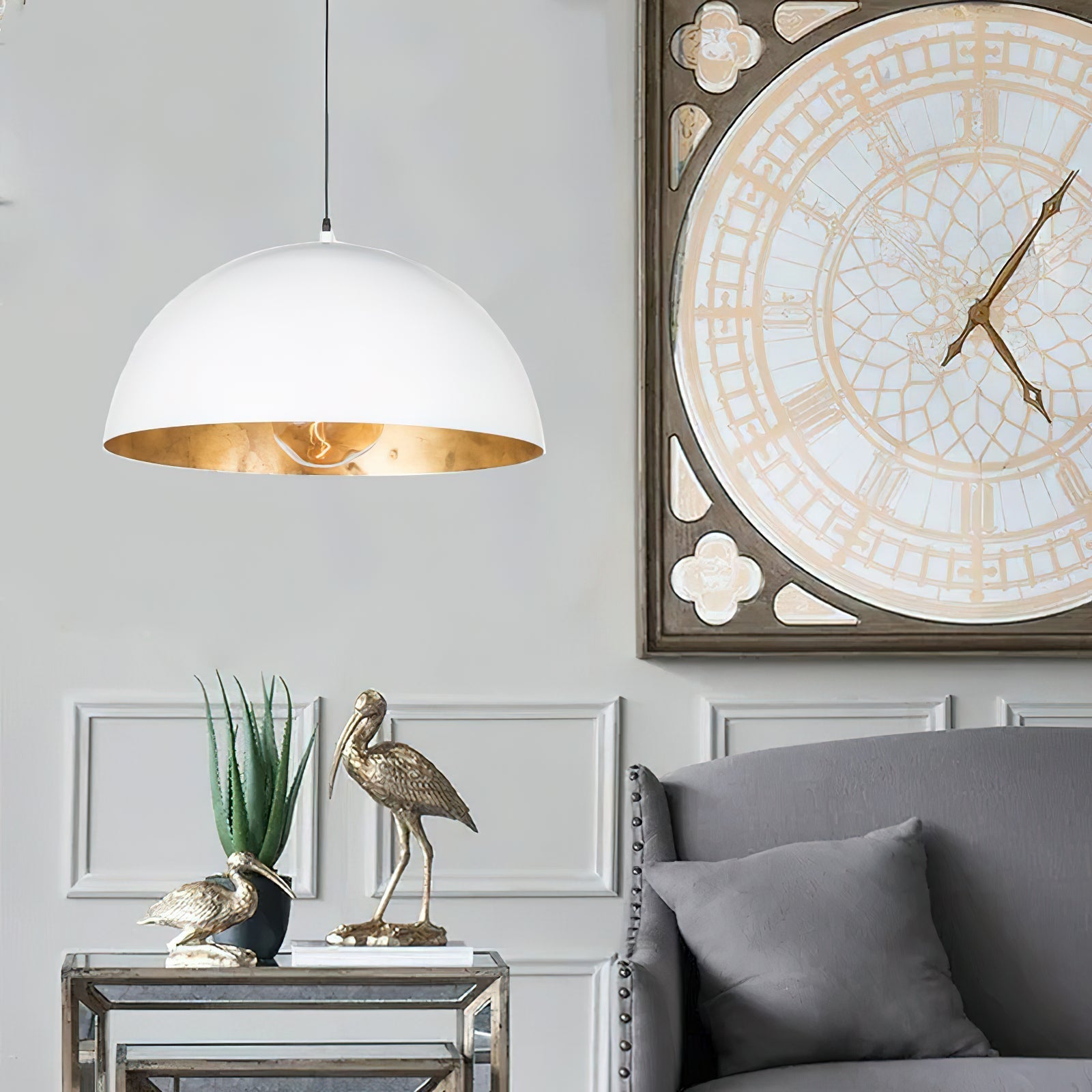 Lustra Pendant Lamp Dome Bowl for Dining Room-Neutral Decor