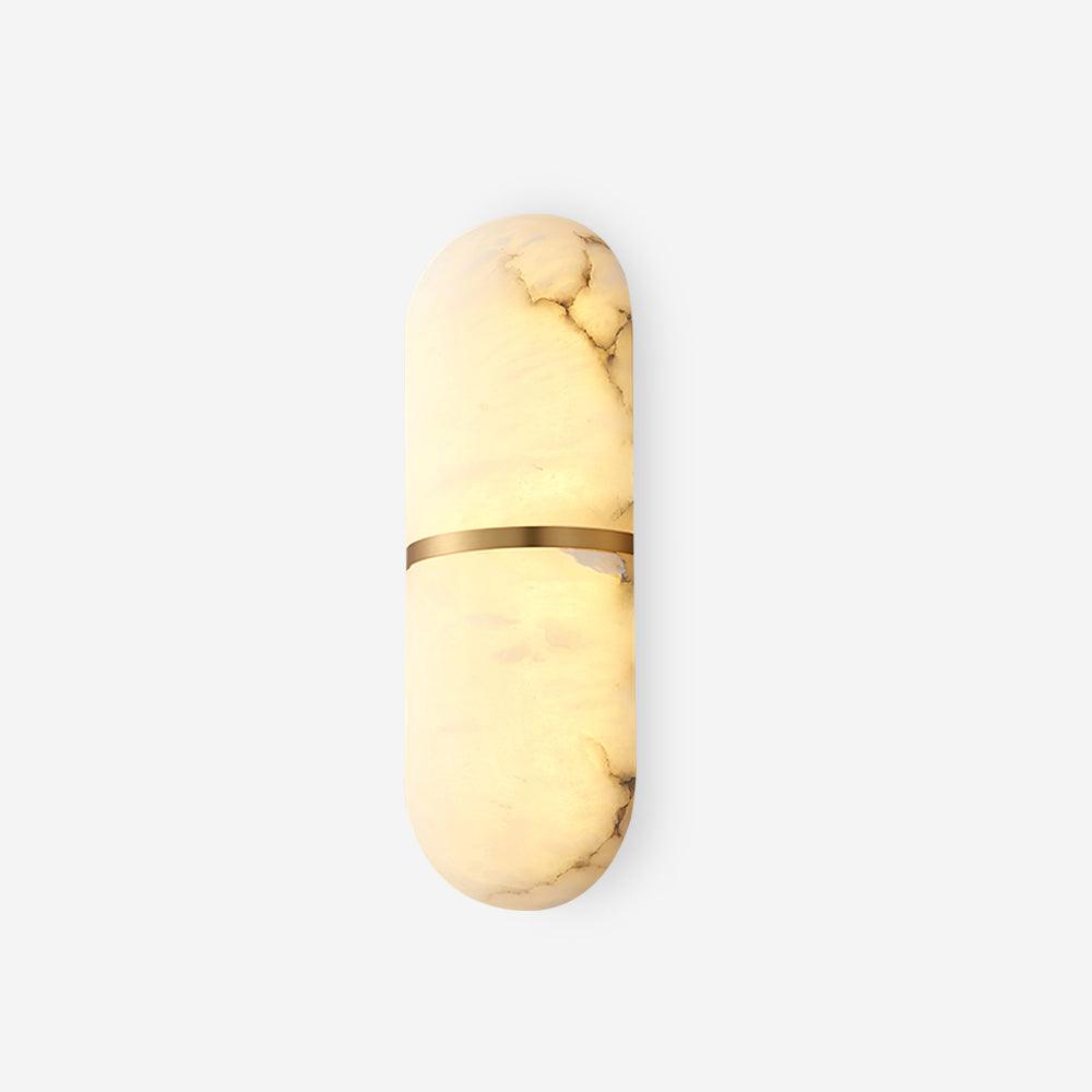 Wall Lamp Alabaster Capsule Brass Band