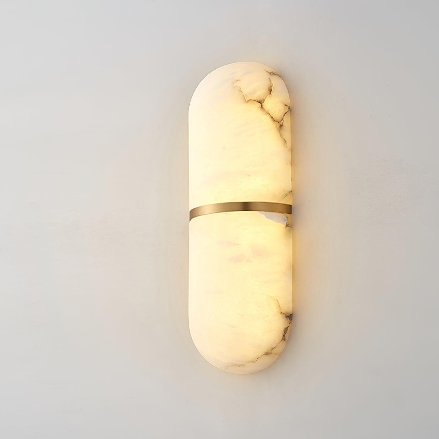 Wall Lamp Alabaster Capsule Brass Band