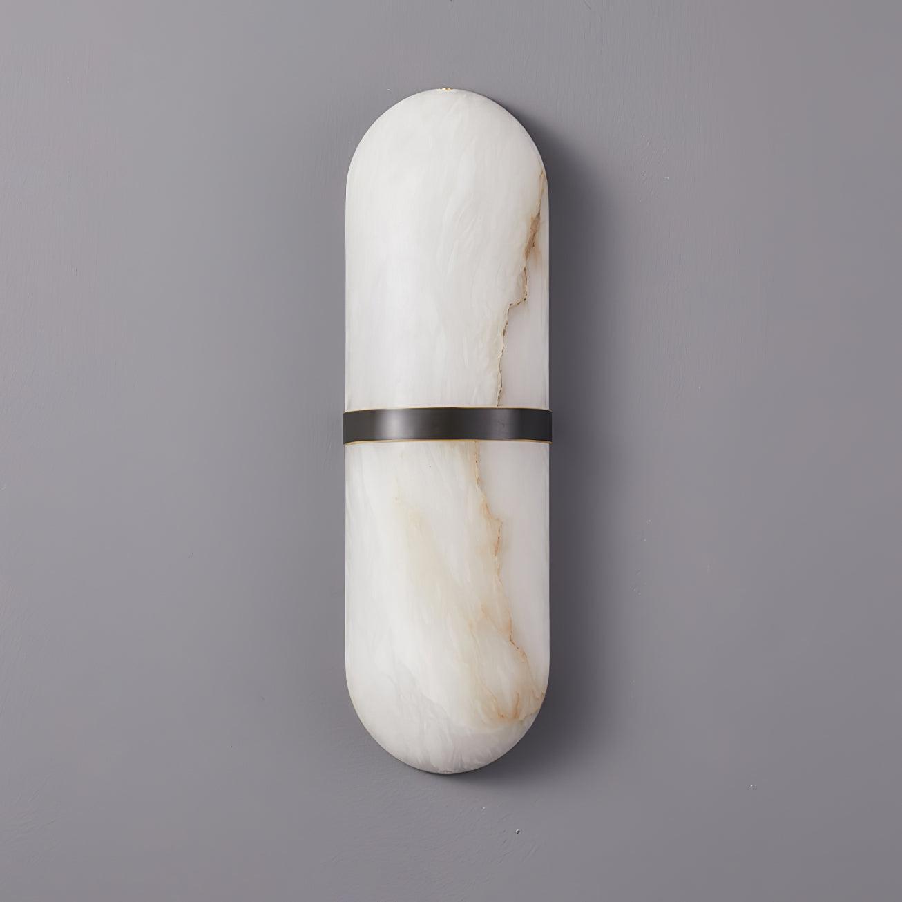 Wall Lamp Alabaster Capsule Brass Band