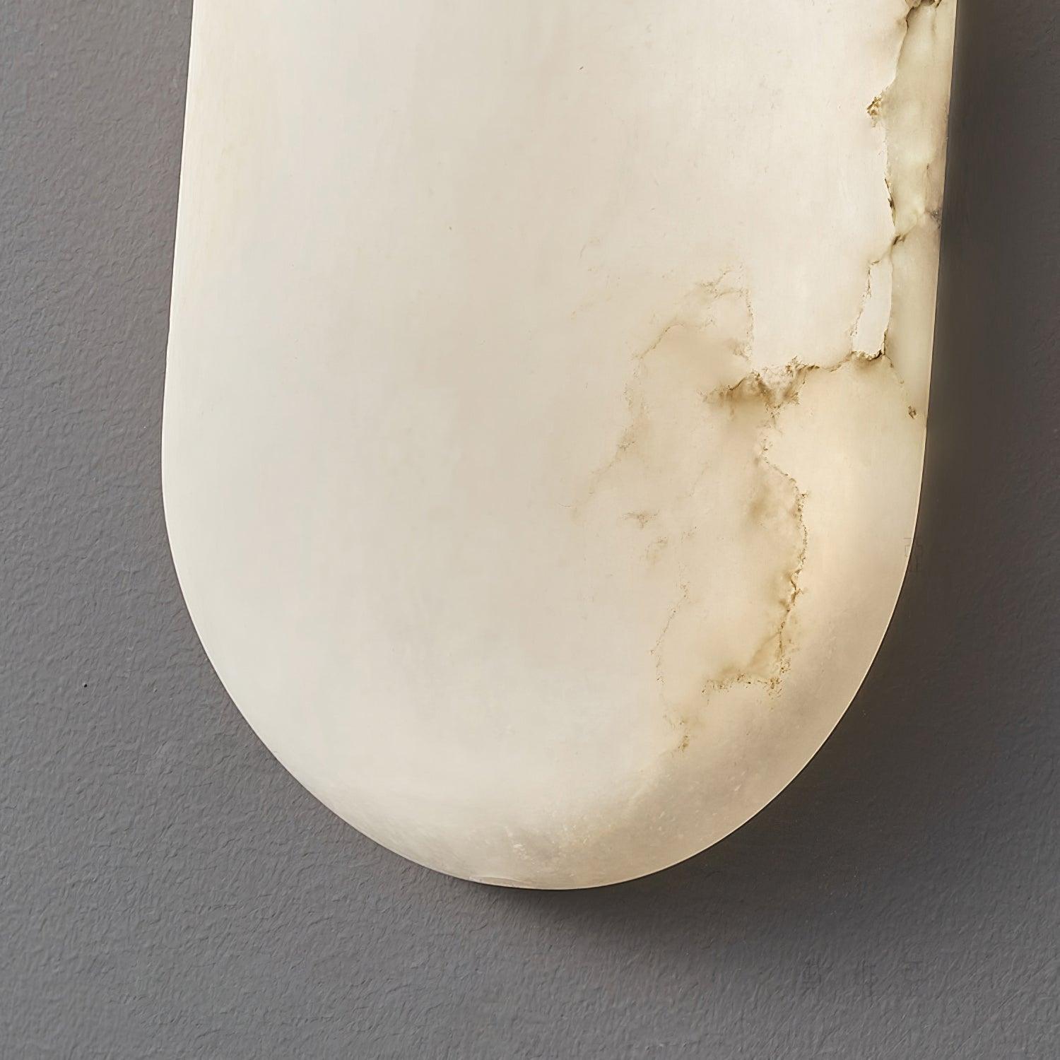 Wall Lamp Alabaster Capsule Brass Band