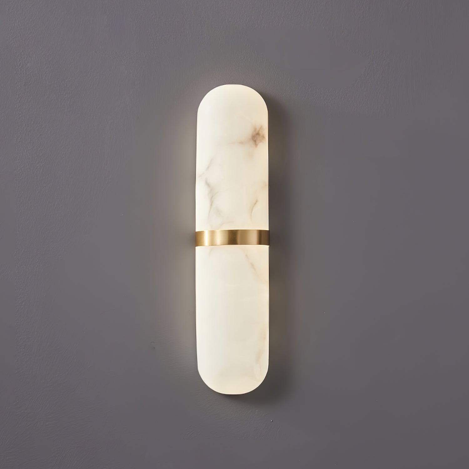 Wall Lamp Alabaster Capsule Brass Band